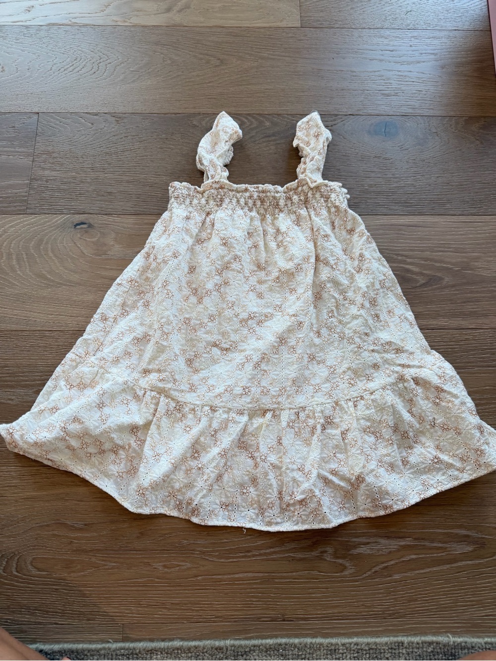 Zara girl Cream Floral Eyelet Tank Dress